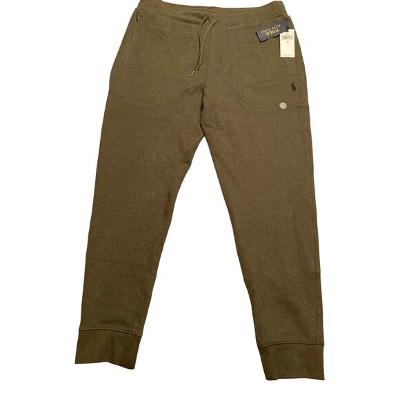 Polo Ralph Lauren Expedition French Terry Joggers Olive Heather Sz M - Picture 1 of 4